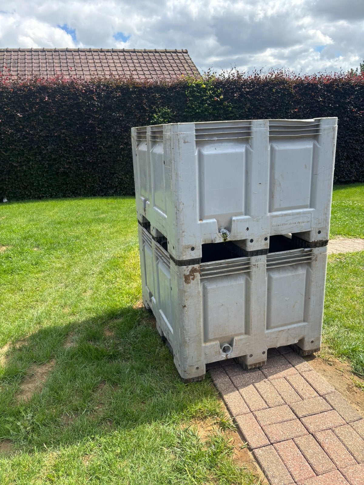 2 palletboxen, Doe-het-zelf en Bouw, Kratten en Dozen, Ophalen, Gebruikt