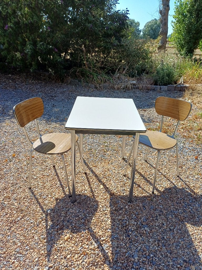 vintage formica tafel en stoelen, Ophalen, Overige materialen, Gebruikt, 50 tot 100 cm