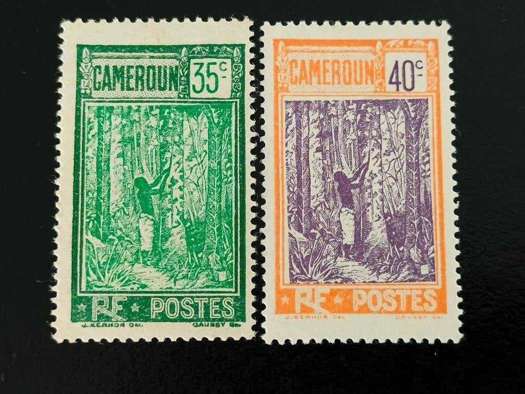 Kameroen 1925-38 - oogst van caoutchouc *, Postzegels en Munten, Postzegels | Afrika, Verzenden, Overige landen, Postfris