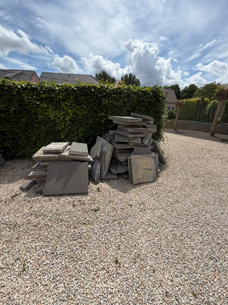 Gratis kapotte stapstenen, Tuin en Terras, Grind, Keien en Split, Ophalen, Gebruikt