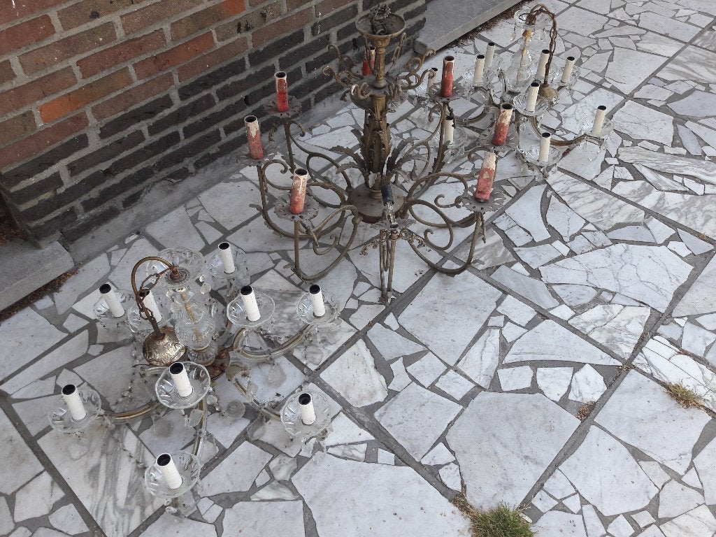 03 lusters, Huis en Inrichting, Lampen | Kroonluchters, Ophalen, Gebruikt, Overige fittingen