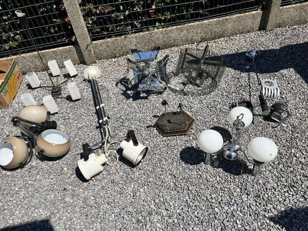 Vintage lampen lusters, Huis en Inrichting, Ophalen, Glas