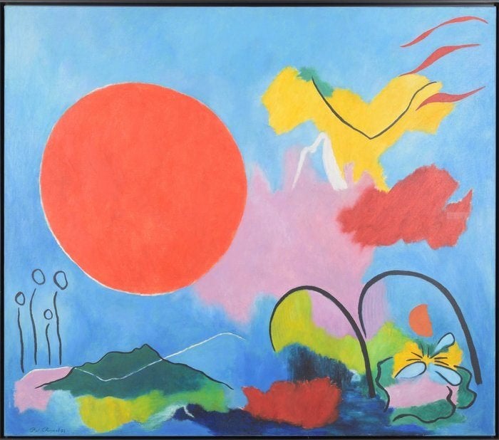 Groot modern schilderij Piet Clement, Ophalen, Gesigneerd, Acrylverf, Abstract