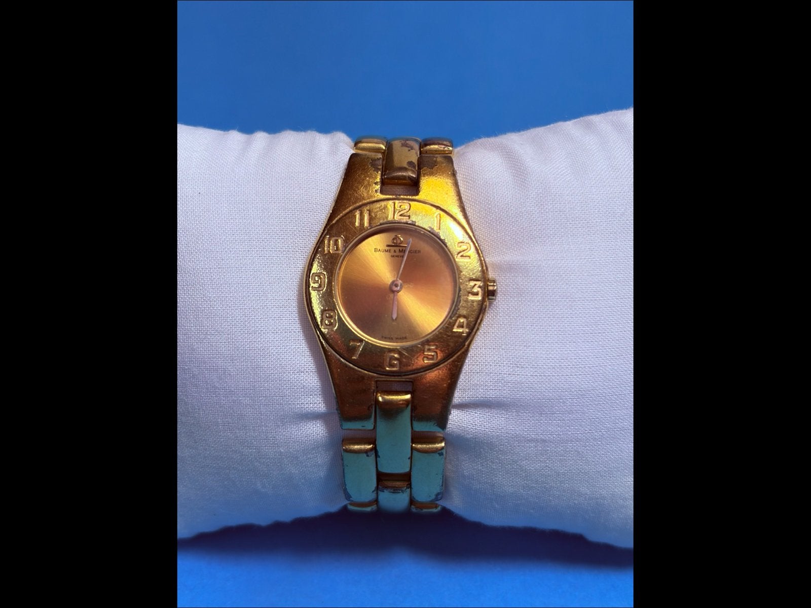 Dames horloge baumes &mercier vergoud, Ophalen of Verzenden, Gebruikt, Goud, Meisje