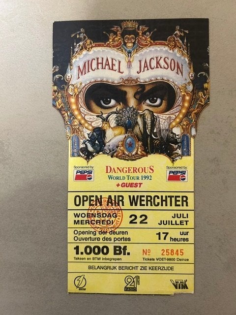 Originele Michael Jackson foto's + origineel concert ticket, 1980 à nos jours, Enlèvement ou Envoi, Photo, Comme neuf