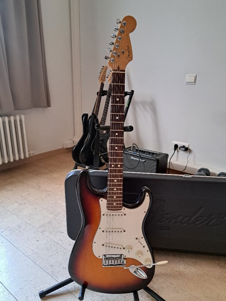 Fender Strat 1996 made in USA Sunburst 50th anniversary ed, Ophalen, Gebruikt, Solid body, Fender