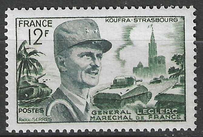 France 1954 - Yvert 984 - Maréchal Leclerc (PF), Timbres & Monnaies, Timbres | Europe | France, Envoi, Non oblitéré