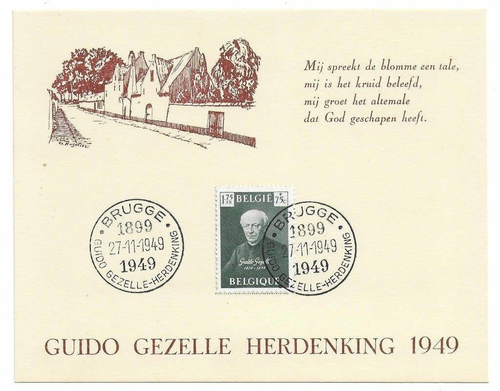 Belgische postzegels  -  Guido Gezelle (1949), Postzegels en Munten, Ophalen of Verzenden