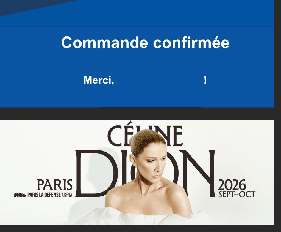 2 billets Céline Dion - section Diamond, 900e par billet, Tickets & Billets, Concerts | Pop, Deux personnes, Octobre