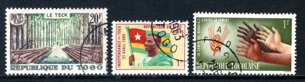 TOGO Lot de timbres timbrés, Envoi, Autres pays, Affranchi