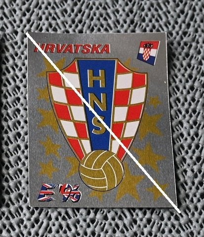 Panini/Europe '96/Croatie/Fond noir/Logo, Envoi, Comme neuf, Affiche, Image ou Autocollant