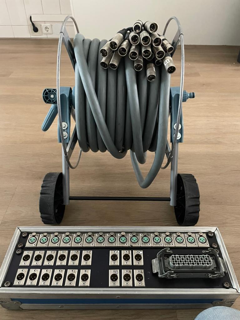 Analoge Multikabel + Stageblok (15-in/3-out) - 20m, Muziek en Instrumenten, Ophalen, Gebruikt