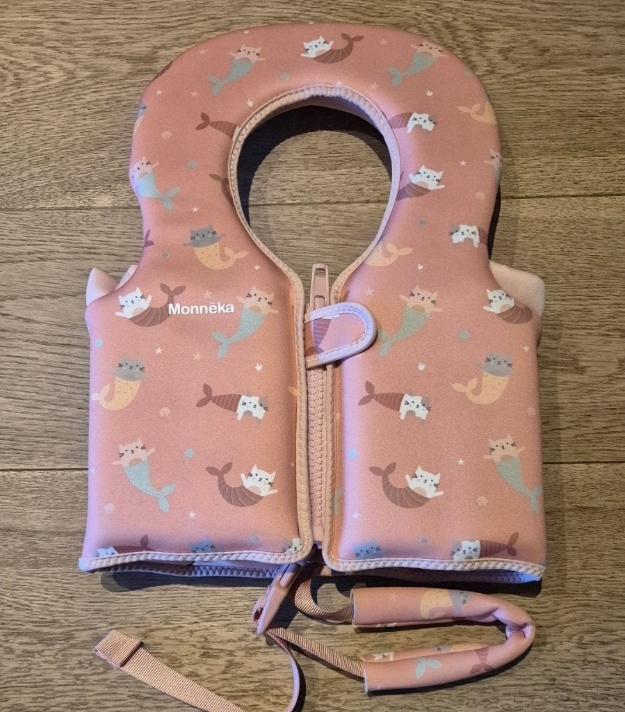 Zwemvest 1-2 jaar Roze Zeemeermin Katten 11-15 kg (86/92), Monneka, One size, Nieuw, Verzenden