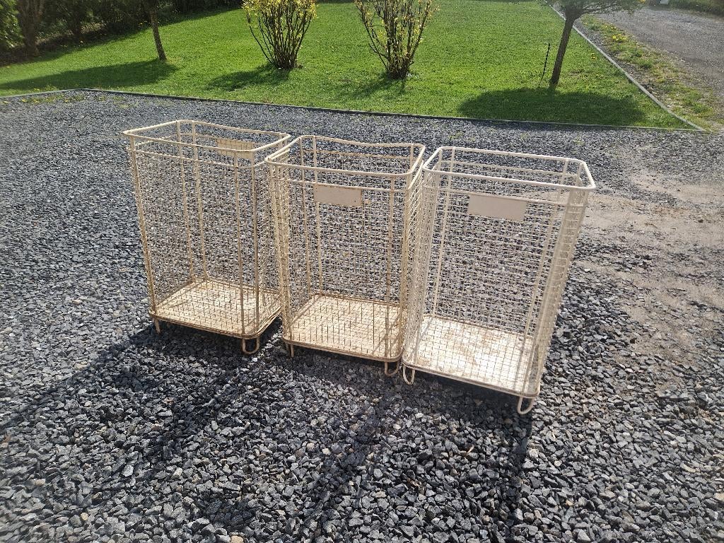 4 poubelles en metal, Ophalen, Gebruikt, Metaal