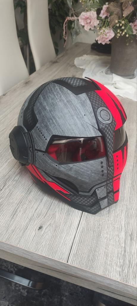 Matte Black & Red Claw Scratch Iron Man Motor Helmet (Soman), Ophalen of Verzenden, Nieuw zonder kaartje, M, Overige merken