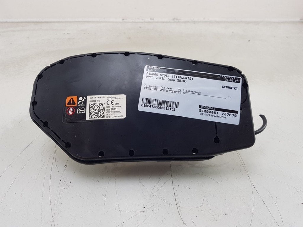 AIRBAG SIEGE Opel Corsa E (01-2014/06-2019) (|96853001|), Opel, Opel Automobile GmbH, Utilisé, Kontakt-opel@opel.com