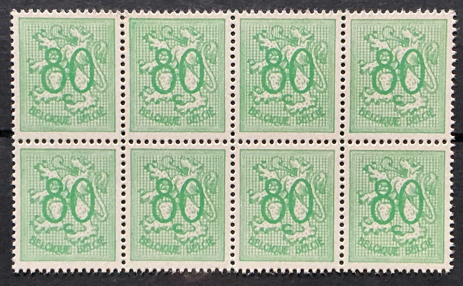 LOT 878. OBP: 857. Geel/groen. 1960. MNH. Blok 8 st., Orginele gom, Ophalen of Verzenden, Postfris, Postfris