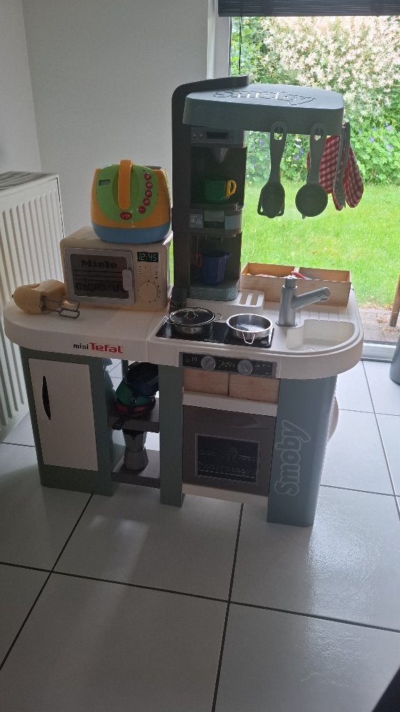 Kinderkeuken Smoby x Tefal + winkelmeubel, Enfants & Bébés, Jouets | Jouer aux cuisines, Enlèvement, Utilisé, Plastique, Jouer à la cuisine
