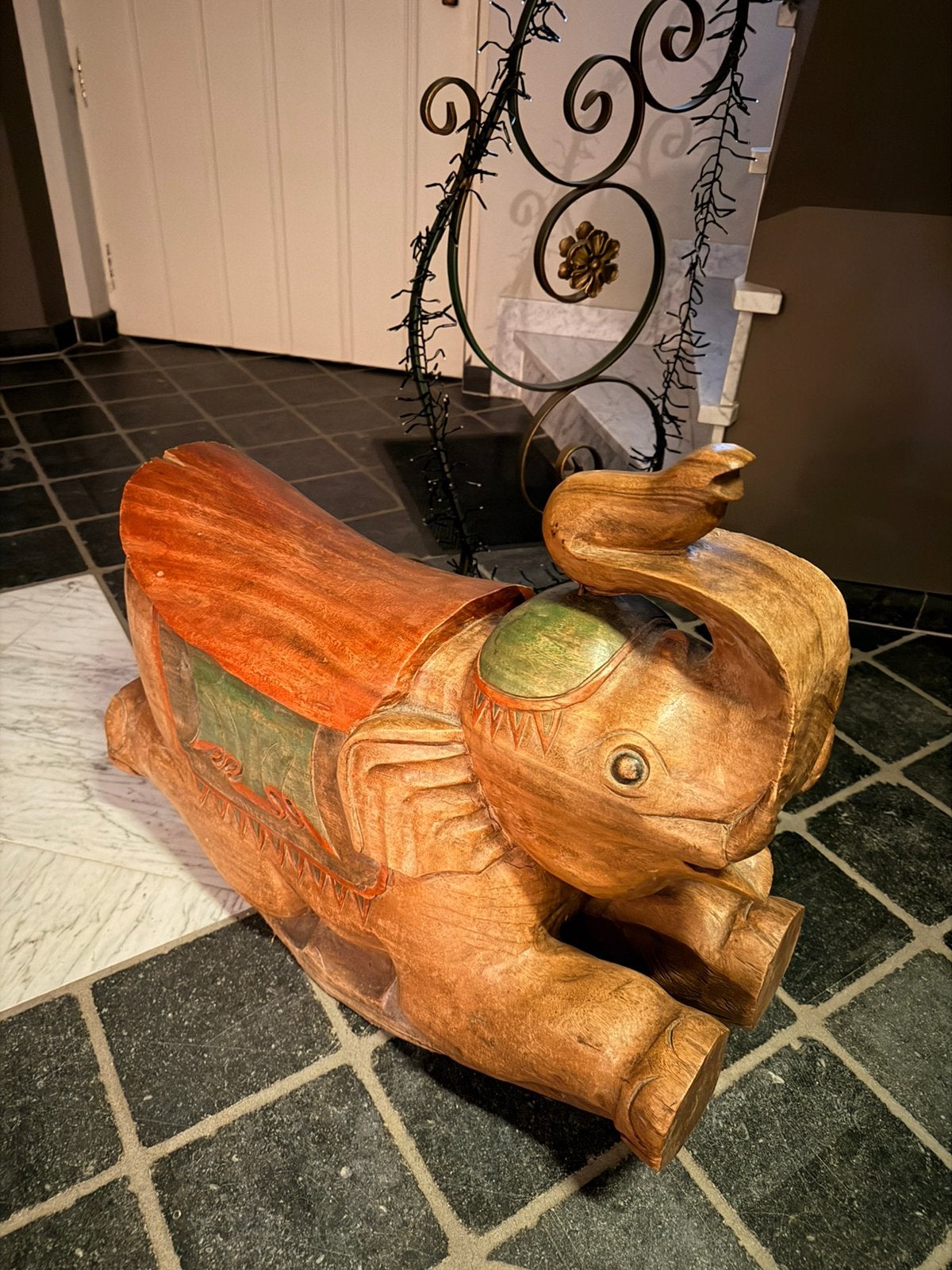 Exclusieve houten olifant - handgemaakt beeld, Mammifère, Statue, Bois, Fait main