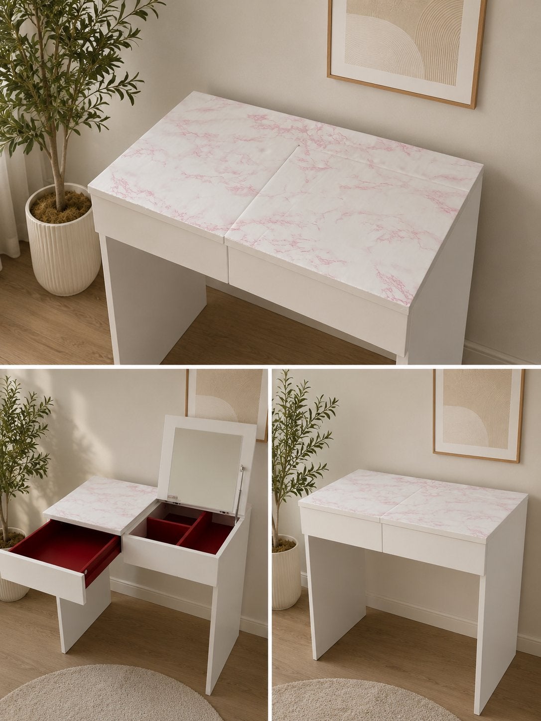Kaptafel make up tafel met spiegel, Huis en Inrichting, Tafels | Kaptafels, Ophalen, Zo goed als nieuw, 50 tot 100 cm, Minder dan 100 cm