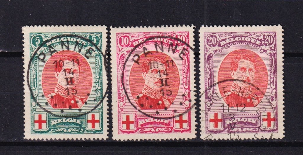 Belgique 1915 Albert 1 - Croix rouge oblitéré, Oblitéré, Affranchi, Croix-Rouge, Envoi