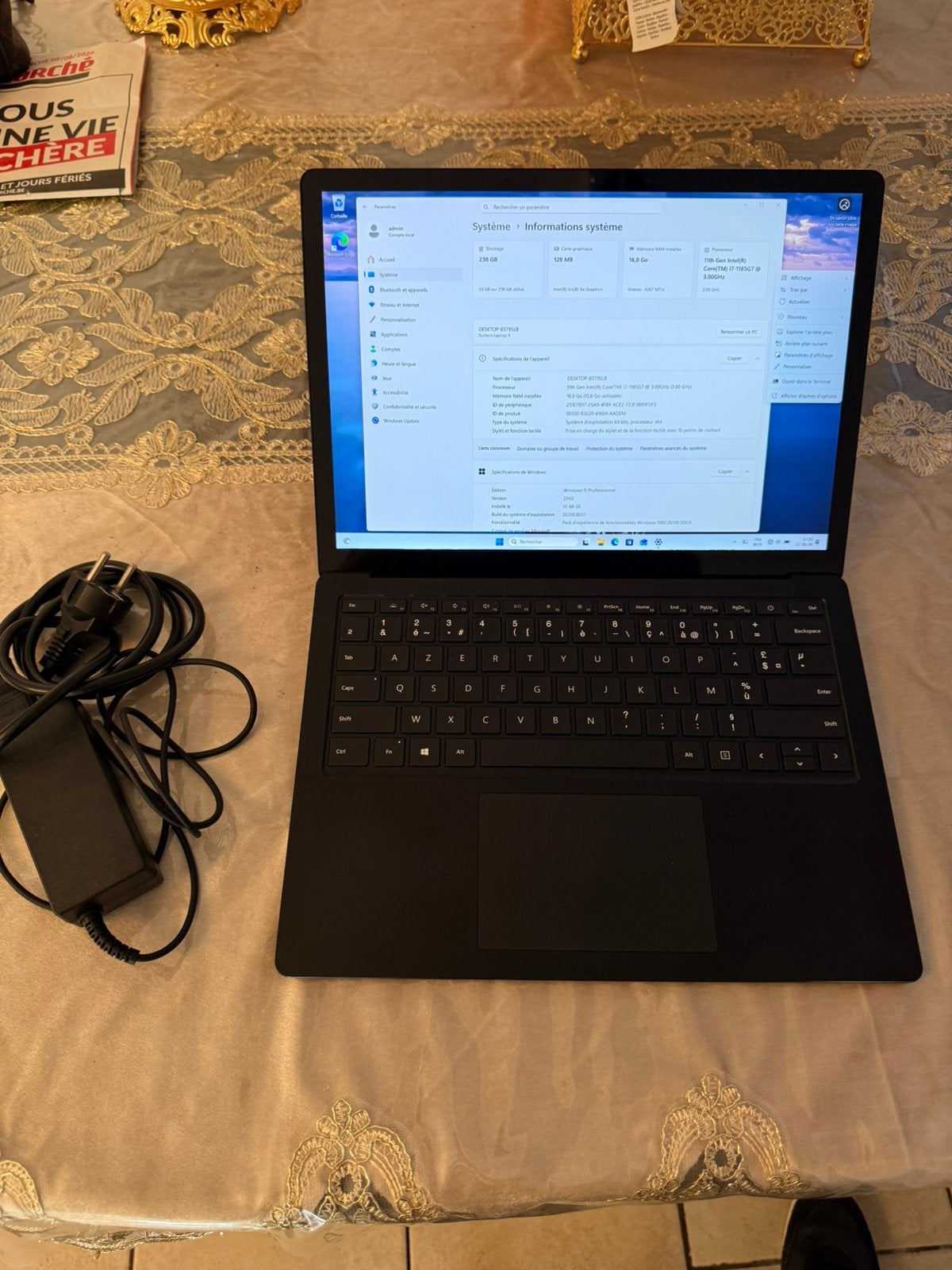 Microsoft Laptop 4 | i7 11gen | 16gb RAM, Informatique & Logiciels, Enlèvement, Comme neuf, Azerty, SSD