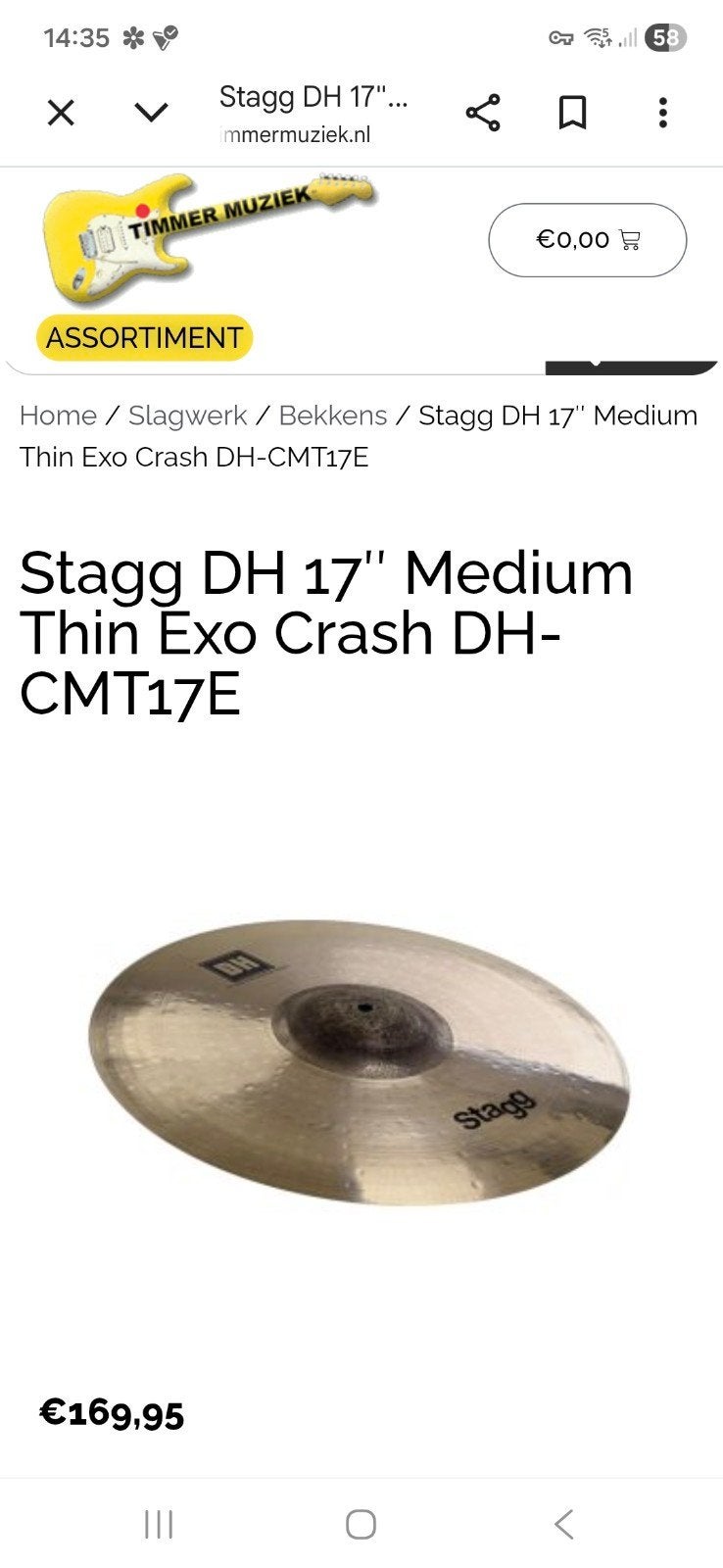 Exo mi-fin Stagg 17 pouces DH fabriqué à la main pour votre, Musique & Instruments, Enlèvement ou Envoi, Comme neuf