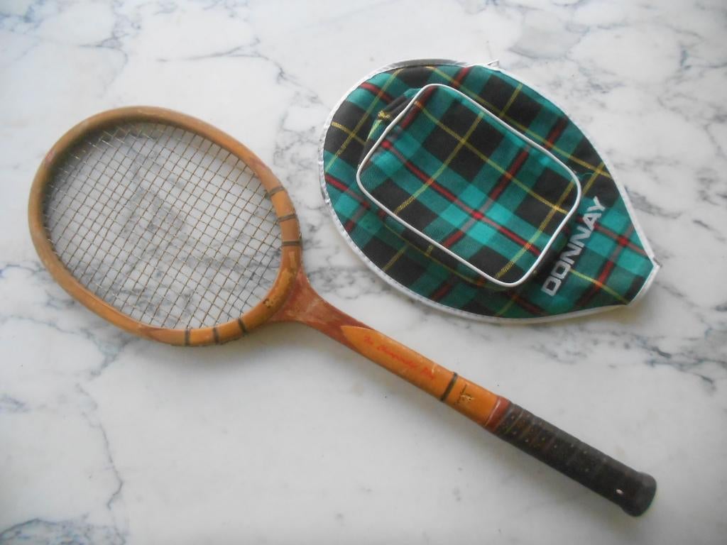 Donnay 'SUPER ACE' houten tennisracket + tas. Vintage, Sport en Fitness, Tennis, Ophalen of Verzenden, Racket