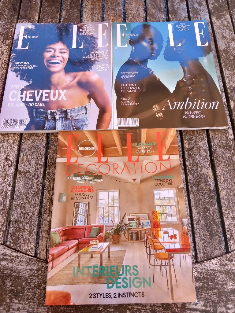 Lot de 53 magazines ELLE, DELICES, FLAIR, FEMMES AUJOURD'HUI, Enlèvement, 1980 à nos jours, Journal ou Magazine