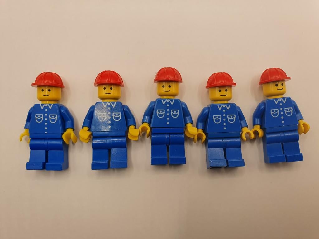5 LEGO werkman minifig jaren ´80, Ophalen of Verzenden, Lego