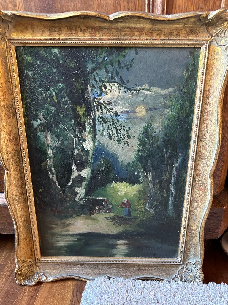 Olieverf schilderij, Peinture à l'huile, Panneau, Paysage, Enlèvement