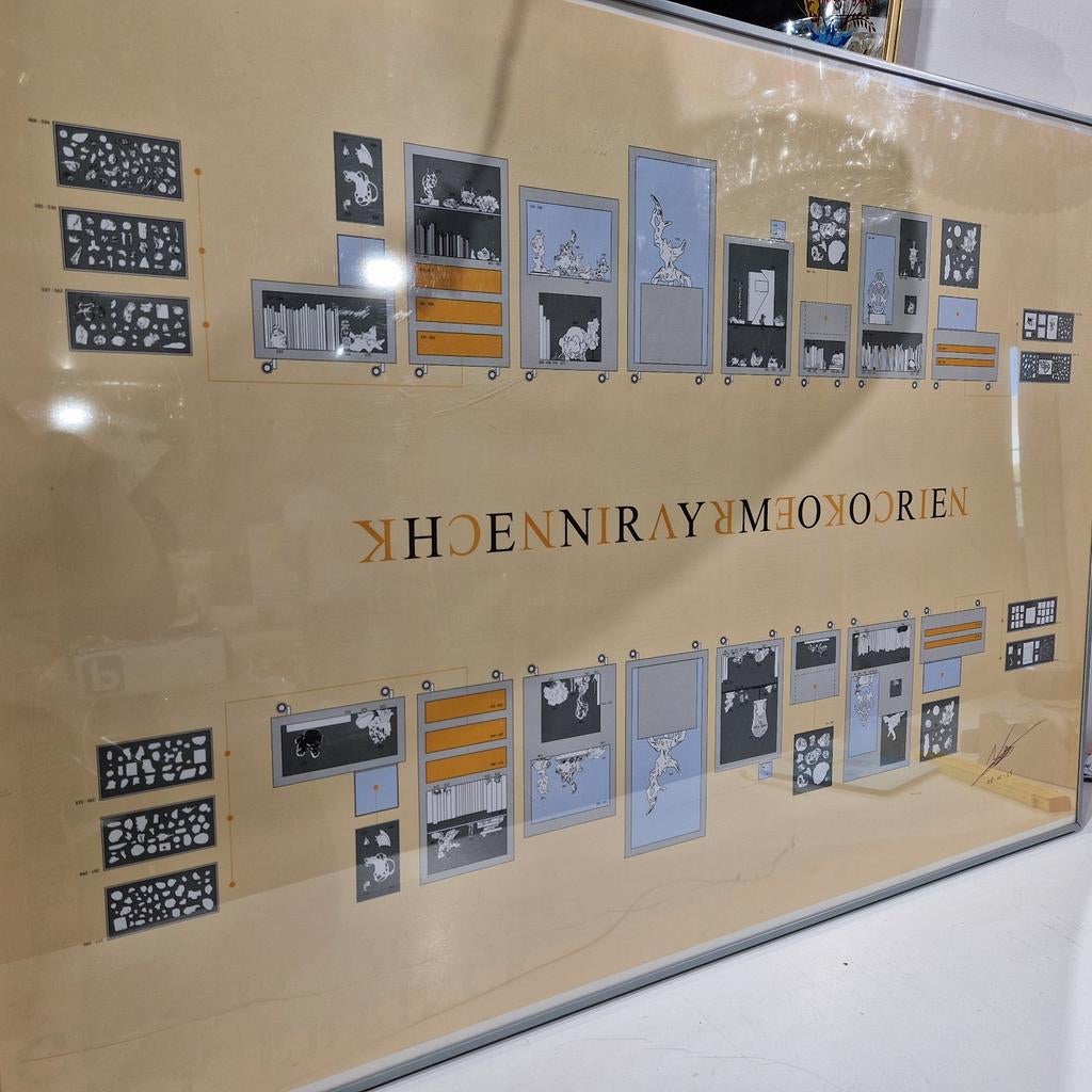 Gesigneerde Nick Ervinck en Henry Moore affiche in kader, Antiek en Kunst, Kunst | Litho's en Zeefdrukken, Ophalen of Verzenden