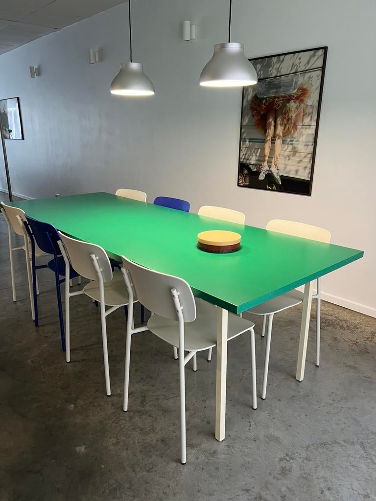 Set van 6 eetkamerstoelen, Ophalen, Kunststof, Wit, Zo goed als nieuw