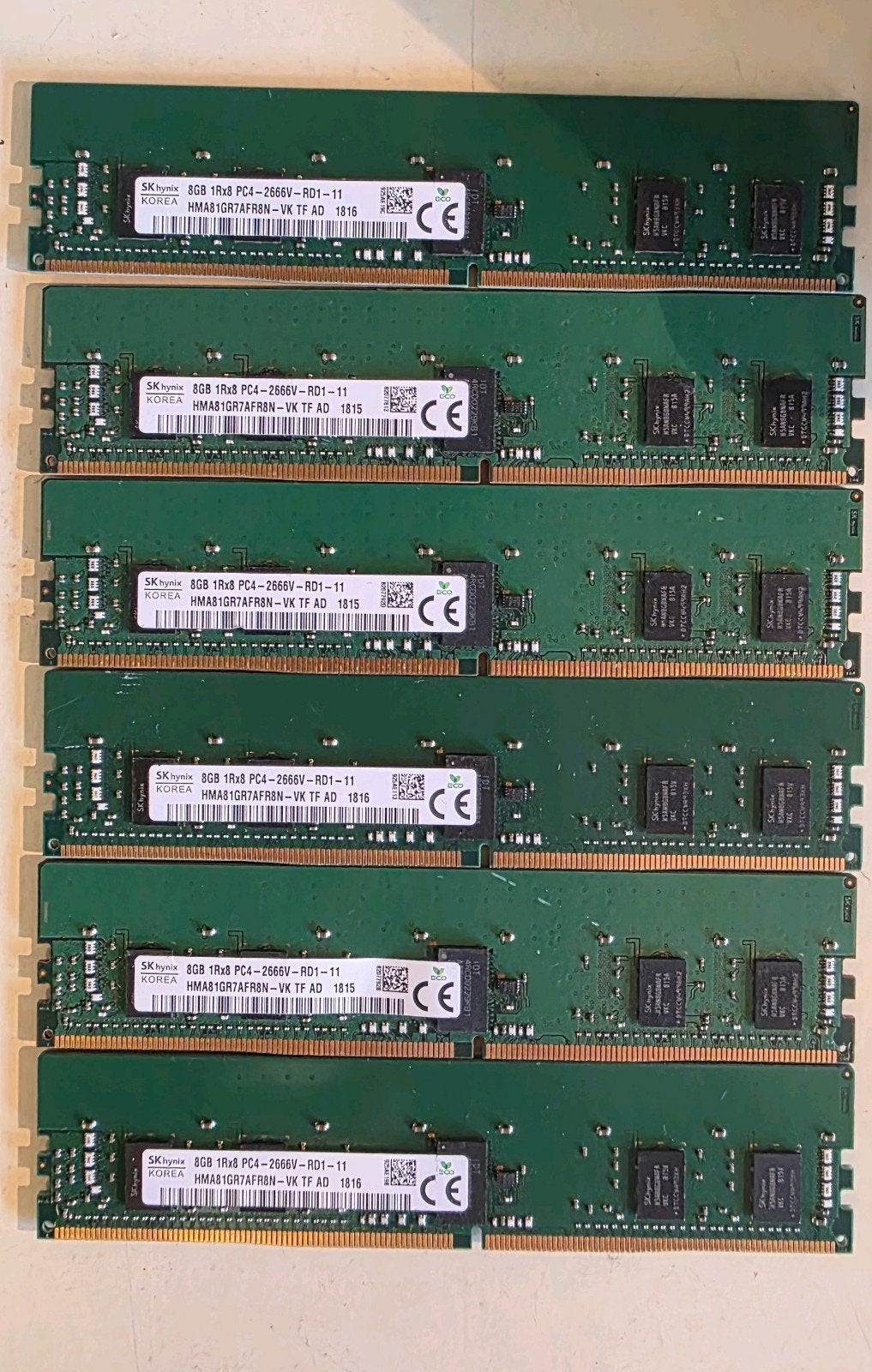 48 GB DDR4-serverkit 6 x 8 GB 266, Computers en Software, Ophalen of Verzenden, DDR4