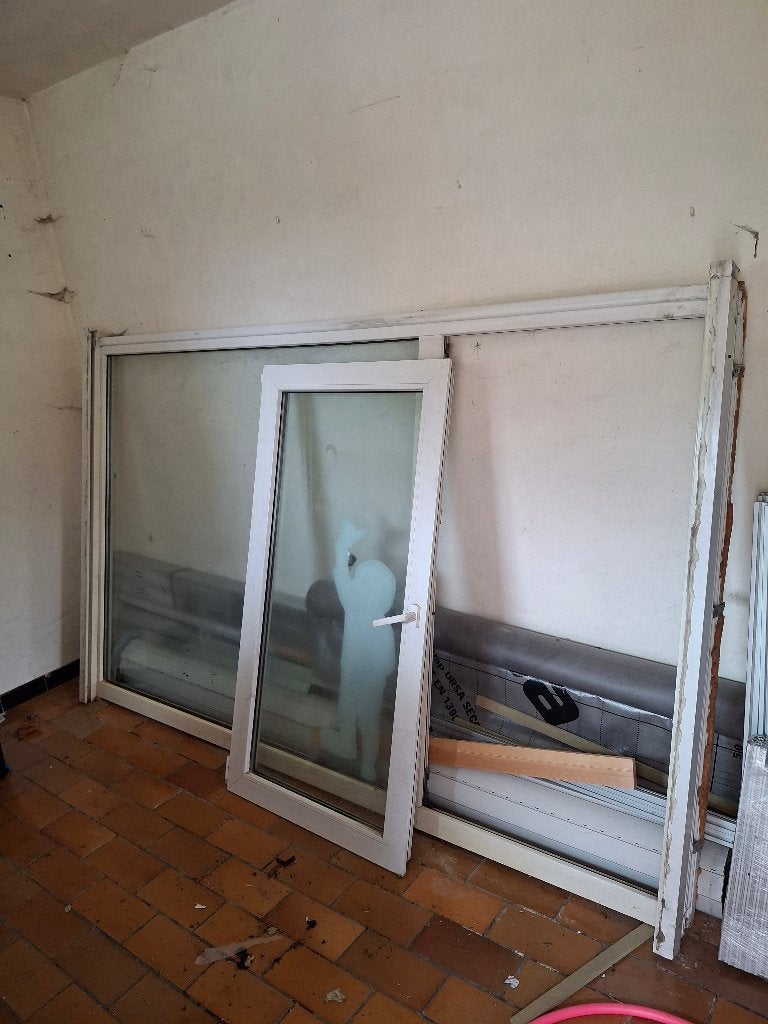 PVC raam uit afbraak, Ophalen, Gevelraam of Ruit, Gebruikt, 120 tot 160 cm