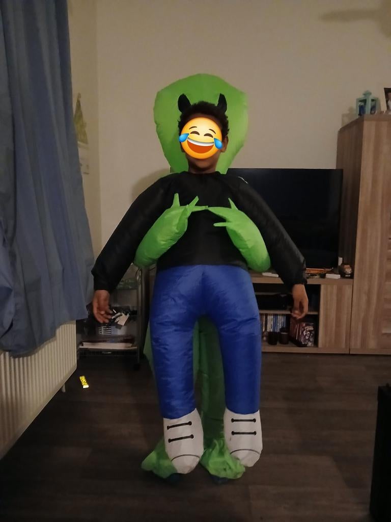 Alien ontvoering opblaasbaar verkleedpak, Ophalen, Gebruikt