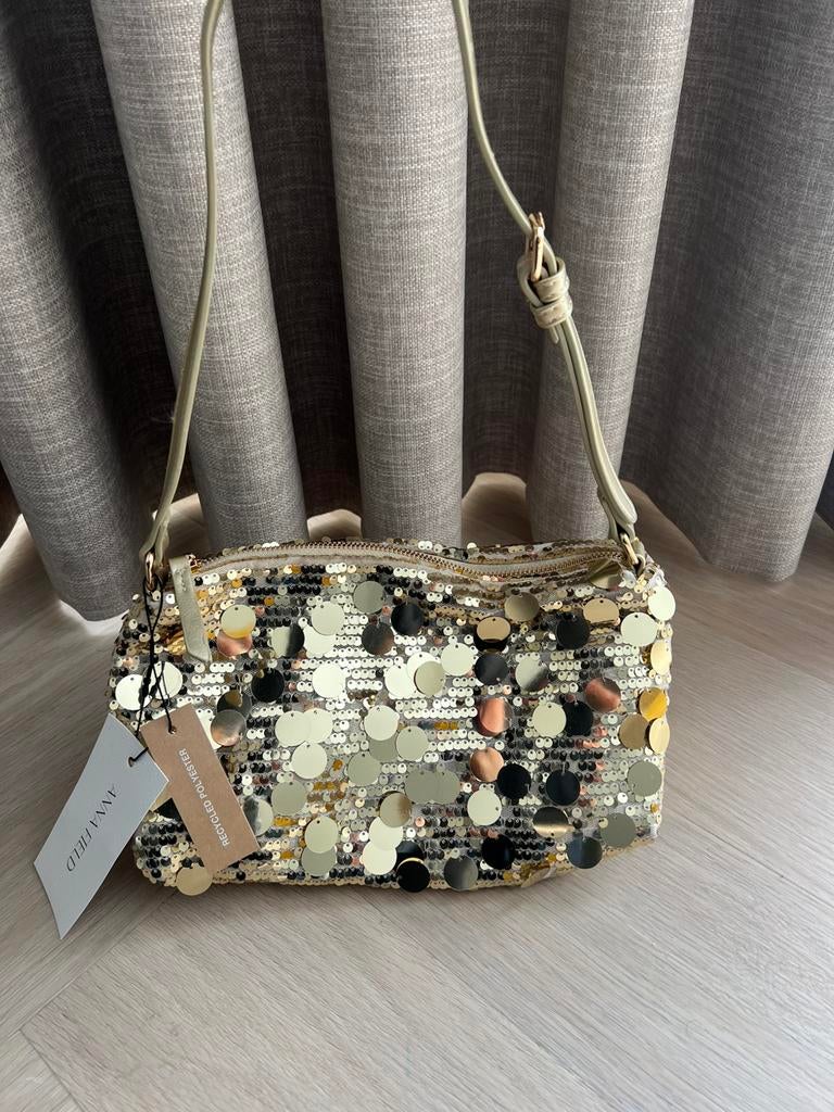 Sac à main à paillettes dorées par Anna Field, Envoi, Neuf, Rose, Sac à main