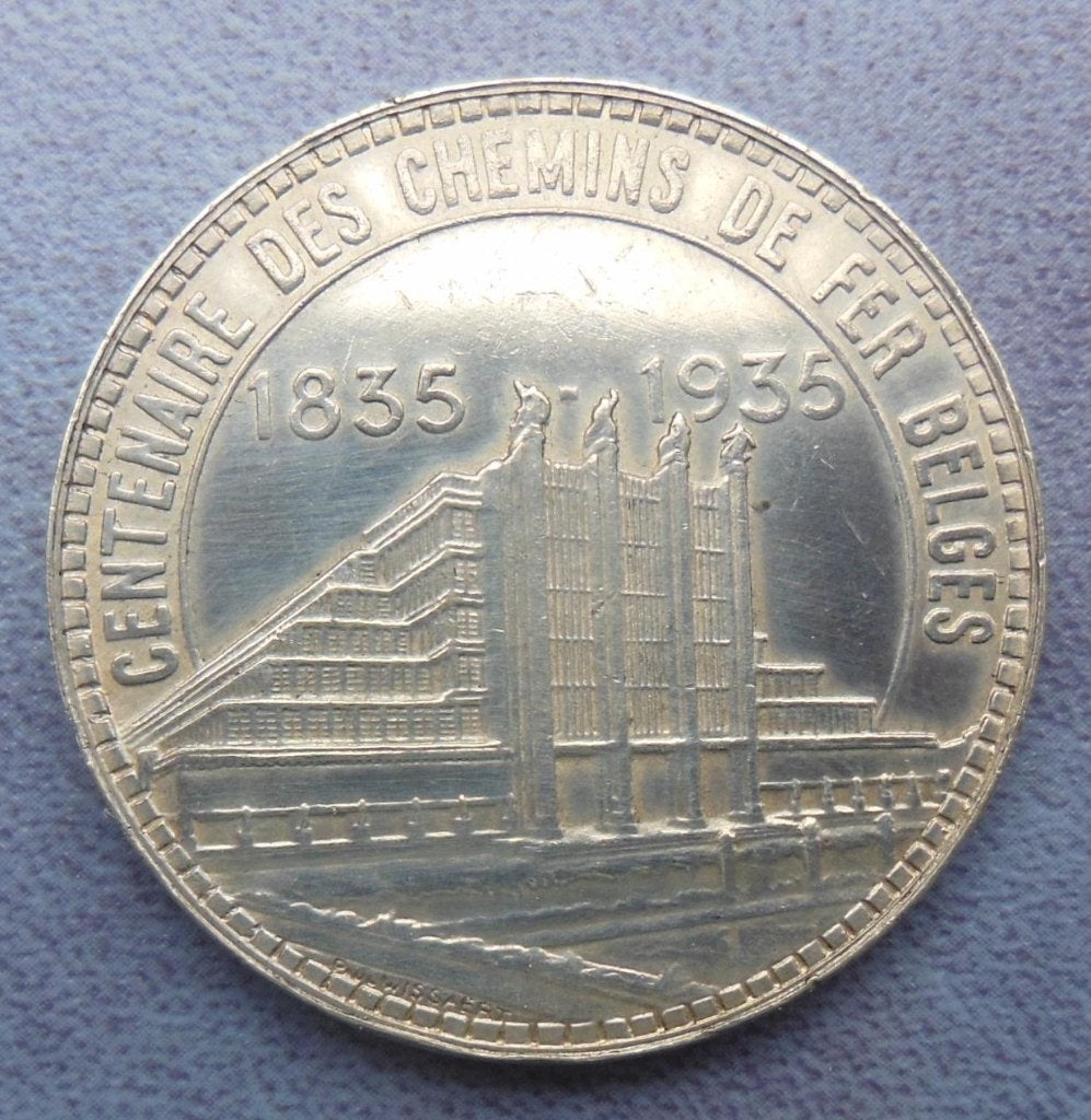 1935 50 francs argent Centenaires chemins fer Expo, Verzenden, Zilver, Losse munt, Zilver