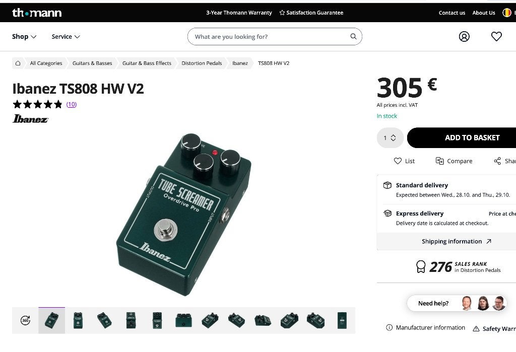 TS808 HW, Ophalen
