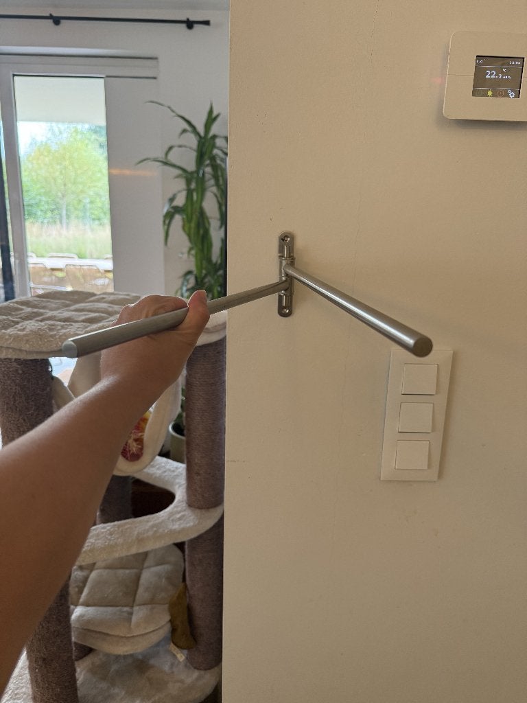 Haceka Ixi draaibare handdoekhouder – 2 stangen, Huis en Inrichting, Ophalen, Zo goed als nieuw, Grijs, Handdoekenrek