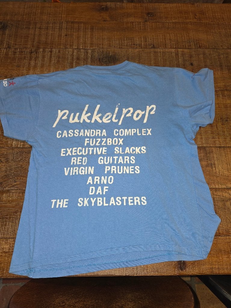 Pukkelpop t shirts vintage 80- ies, Blauw, Ophalen of Verzenden, Gedragen, Andere