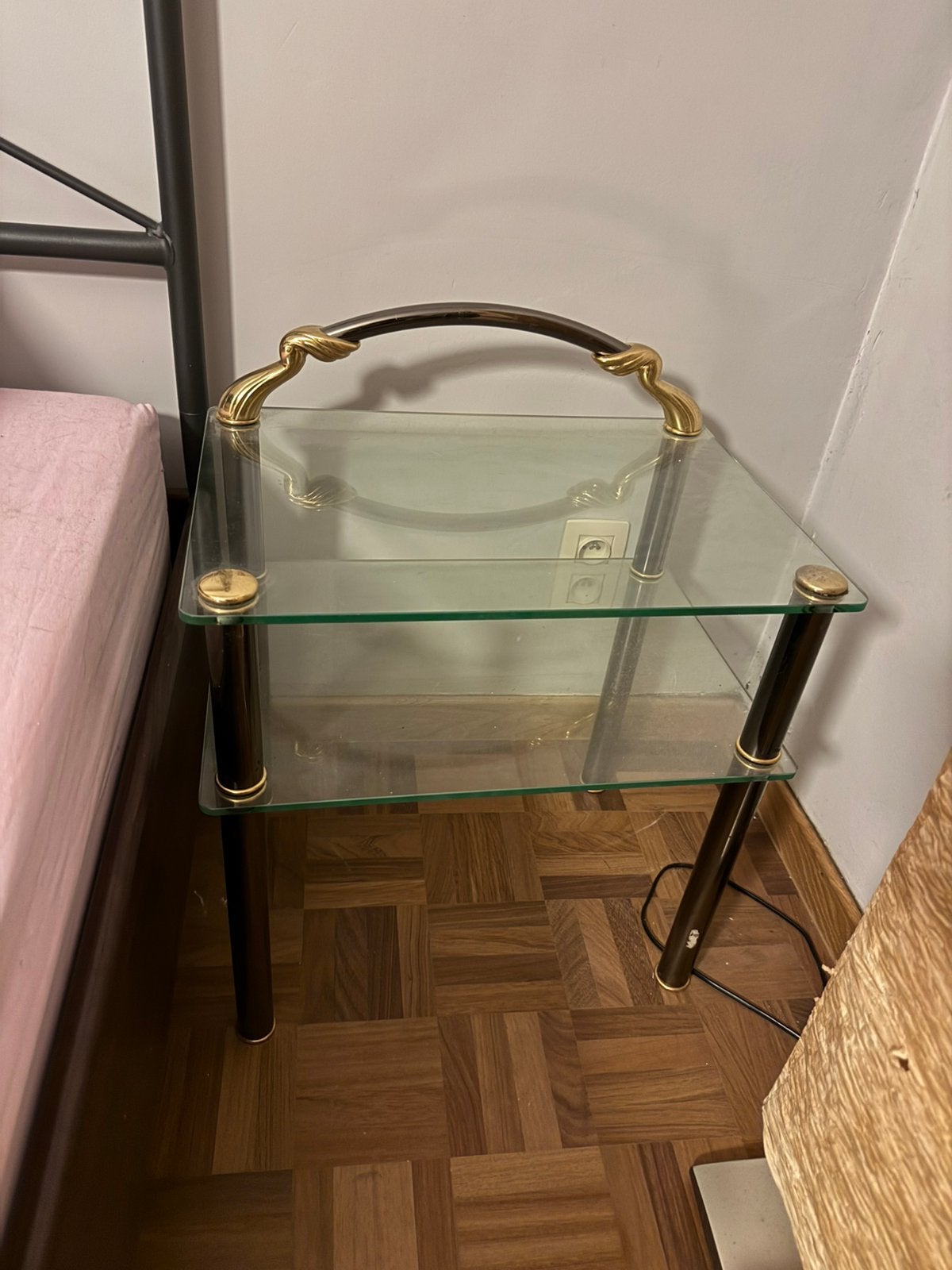 Glazen bijzettafel, Ophalen, Minder dan 45 cm, Minder dan 55 cm, Vierkant