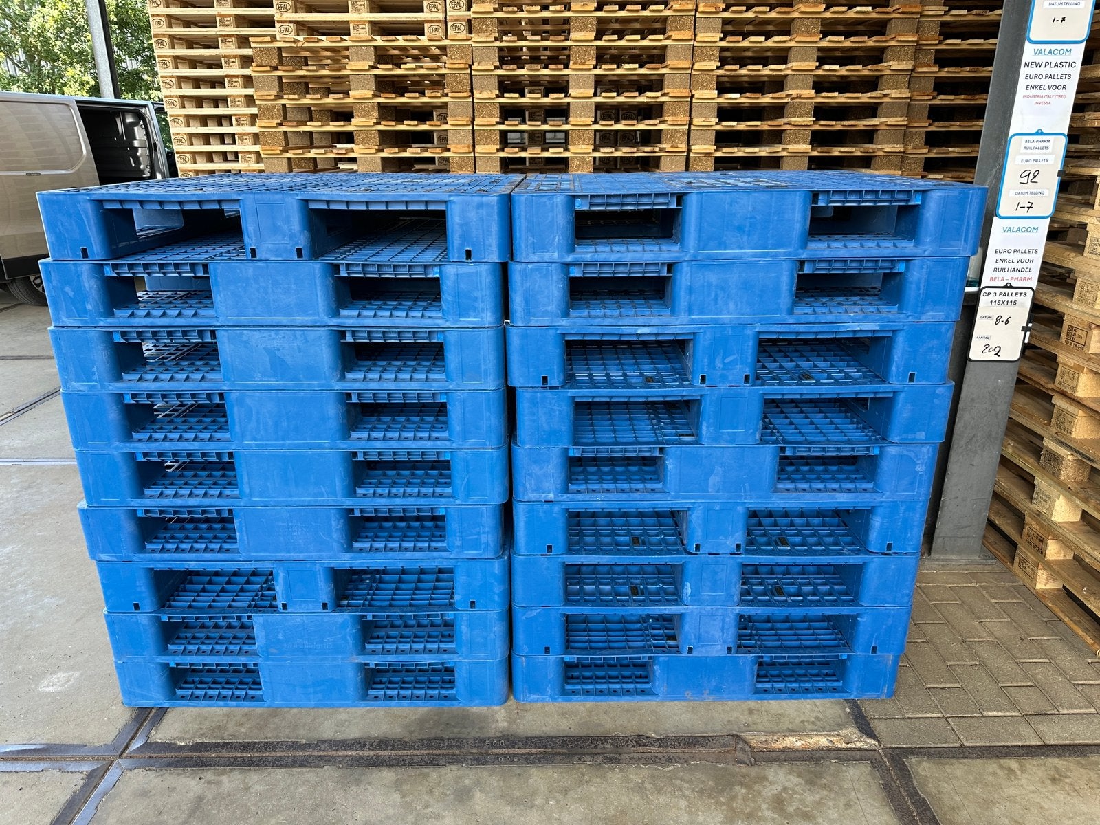 Kunststof/plastic pallets, Bricolage & Construction, Casiers & Boîtes, Utilisé, Enlèvement