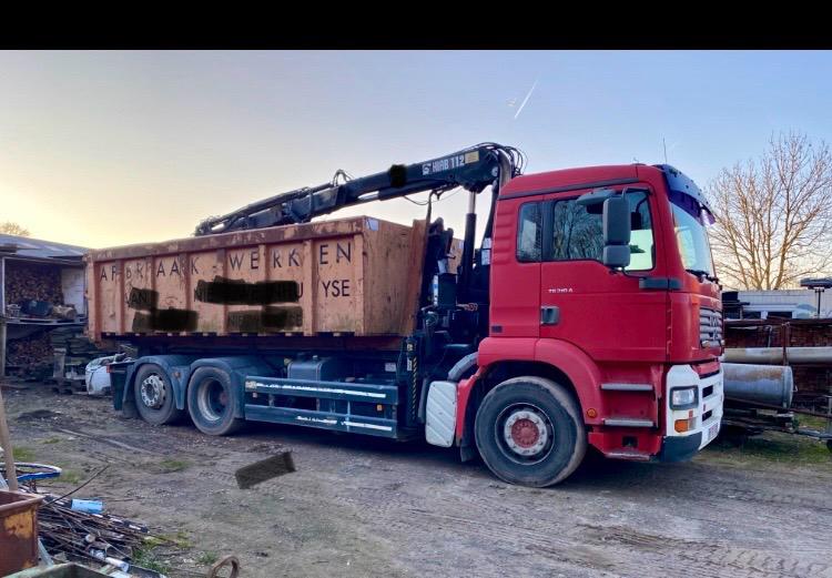Man tga 6x2 container vrachtwagen met hiab laadkraan 112-2