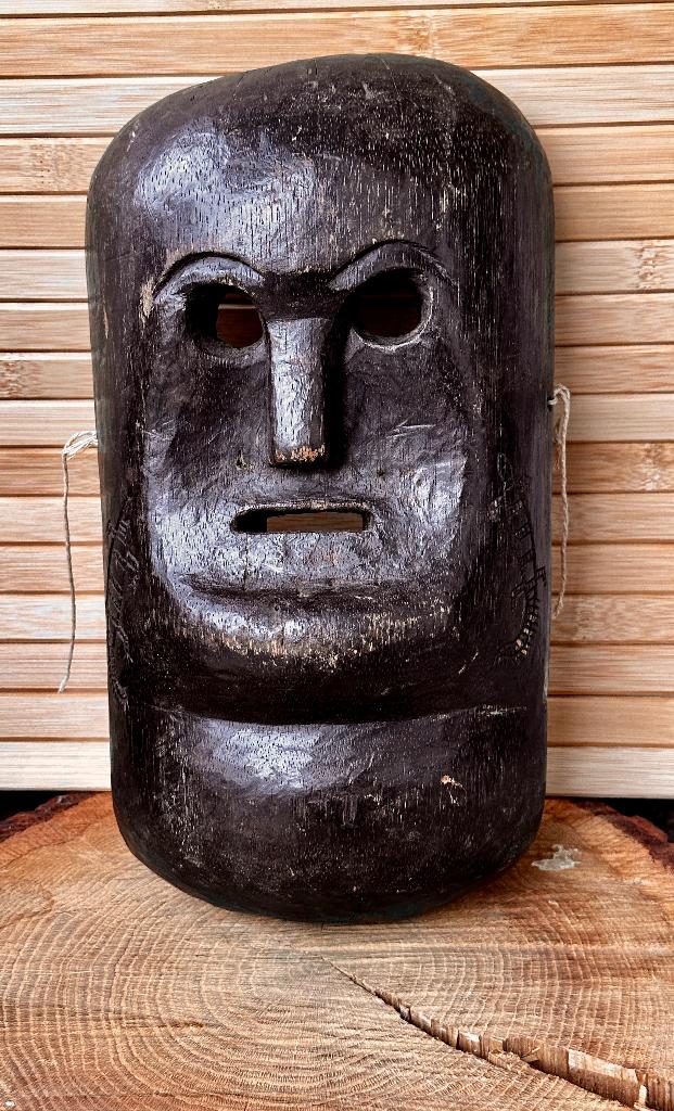 Masque africain en bois – style épuré – décoration murale, Décoration d'intérieur