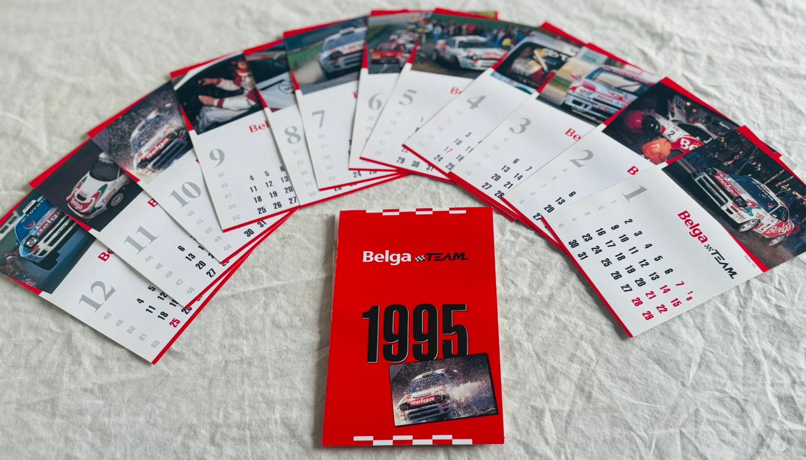 Vintage Belga Team Rally Kalender 1995, Ophalen of Verzenden, Zo goed als nieuw, Auto's