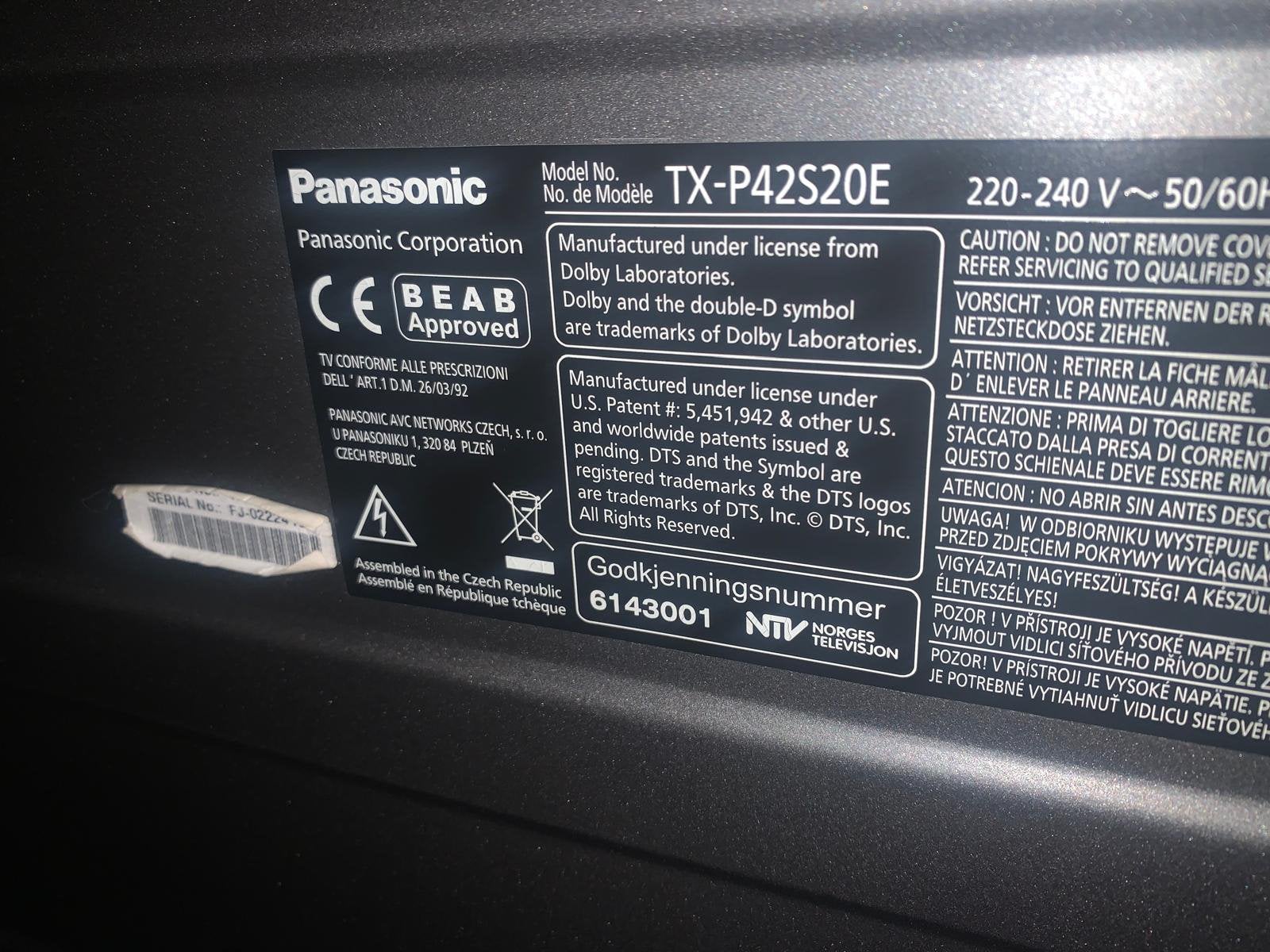 TV Panasonic Viera 42”, Audio, Tv en Foto, Ophalen, Gebruikt, Panasonic