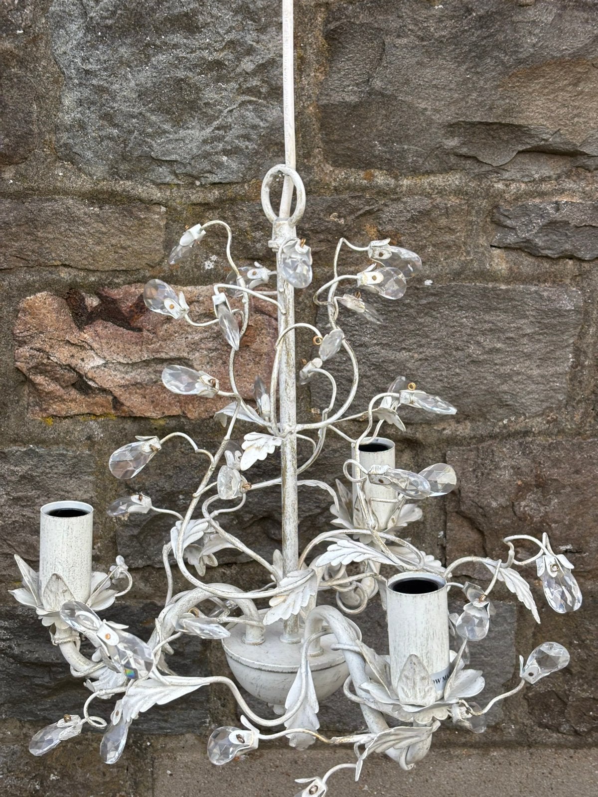 Lustre pampille, Maison & Meubles, Enlèvement ou Envoi, Comme neuf, Verre, E14 (petit)