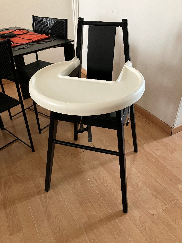 chaise enfant IKEA en bois, Enlèvement, Utilisé, Chaise de table, Plateau amovible