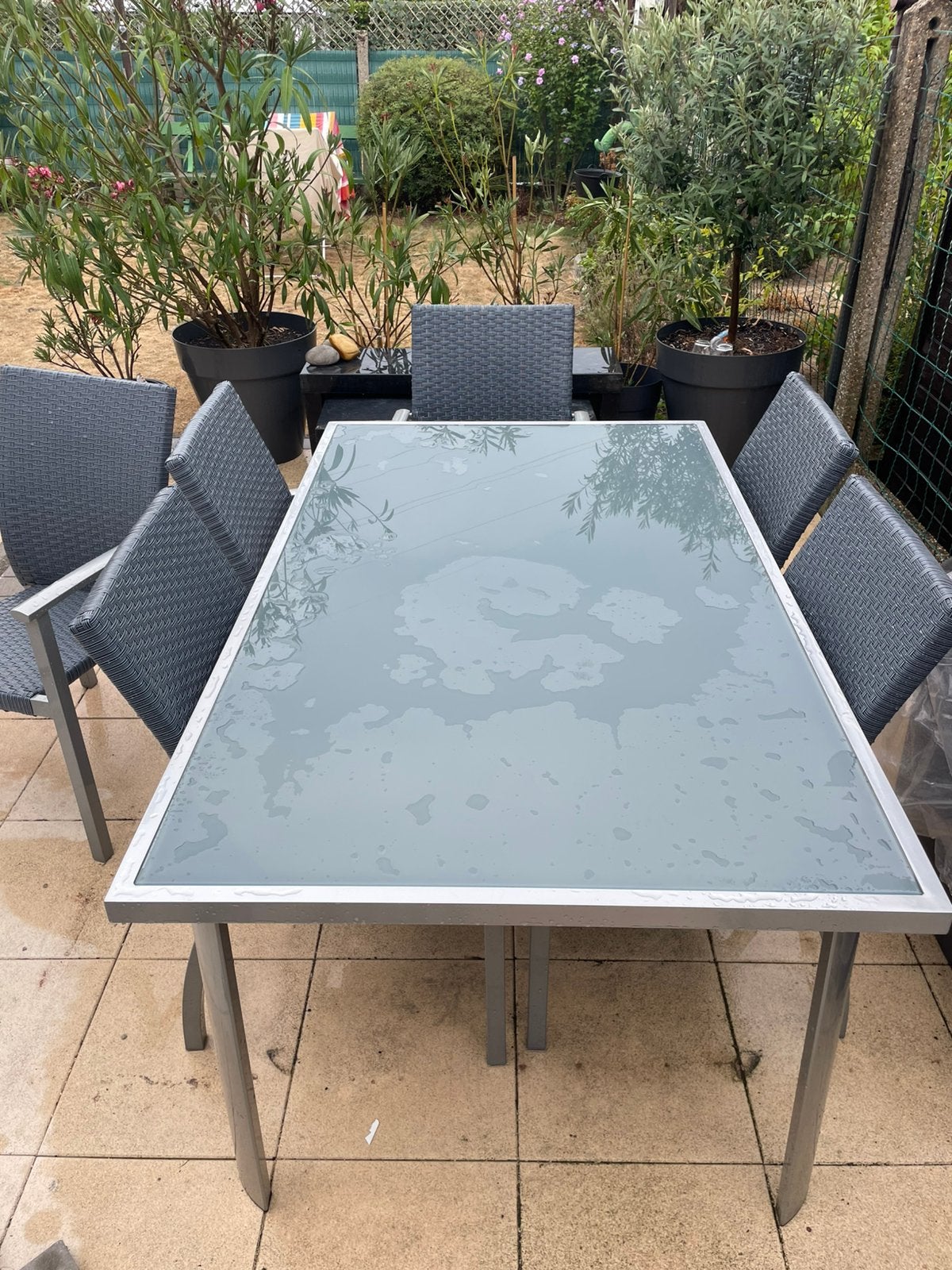 Tuintafel met 6 stoelen. Nieuwstaat., Ophalen, Zo goed als nieuw